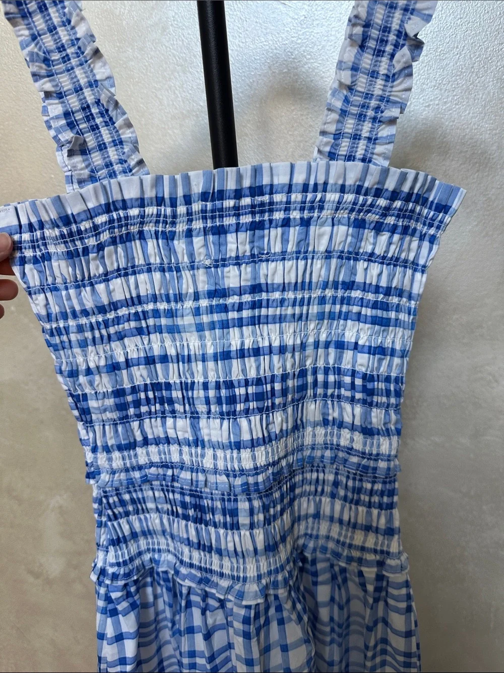 Hill House Home Azalea Maxi Nap Dress Blue Watercolor Gingham XXS - Picture 8 of 14